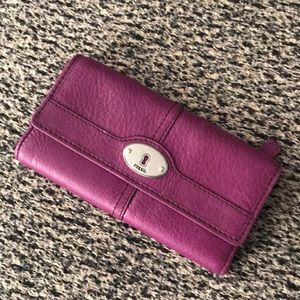 Fossil women’s purple wallet clutch